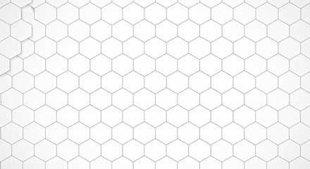Vector Banner Design with White Background and Geometric Hexagon Pattern