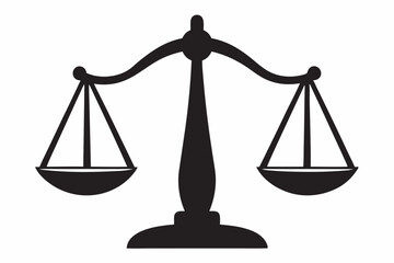 Black and white illustration of scales of justice symbolizing legal balance and impartiality