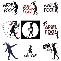 silhouette April fool white background