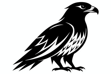 Fototapeta premium hawk silhouette line art vector illustration with a white background