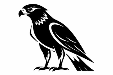 hawk silhouette line art vector illustration with a white background