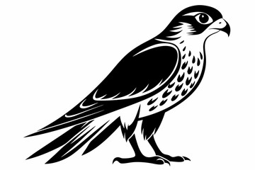 Fototapeta premium kestrel silhouette line art vector illustration with a white background