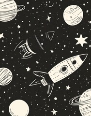 space seamless pattern