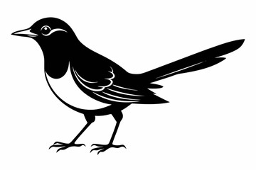 Obraz premium mockingbird silhouette line art vector illustration with a white background 