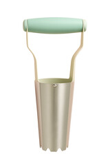 Realistic bulb planter tool with depth measurements and ergonomic handle isolated on transparent background for gardening, planting bulbs, and soil digging