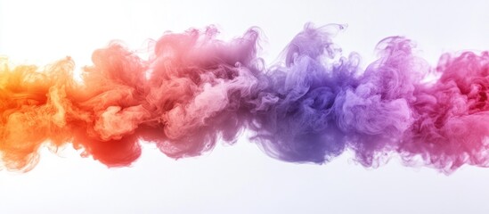 Colorful Smoke Waves in Gradient Shades of Orange, Purple, and Pink Flowing Elegantly on a Soft Background