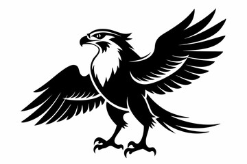 Obraz premium osprey silhouette line art vector illustration with a white background