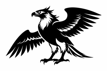 osprey silhouette line art vector illustration with a white background