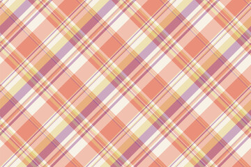 Cross pattern background plaid, formal textile fabric vector. Layout texture seamless tartan check in light and red colors.