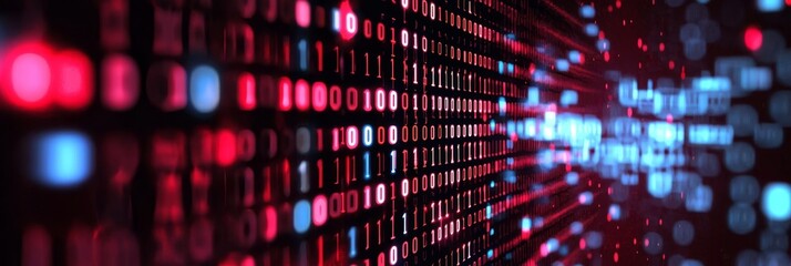Obraz premium Artistic representation of technology through binary data patterns.