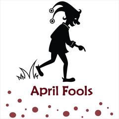 silhouette April fool white background