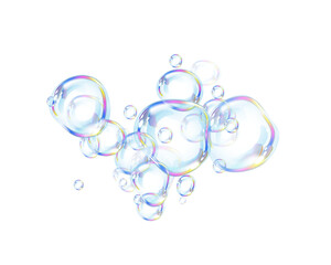 Clean Air Floating Bubbles PNG Isolated for Hygiene and Purity Concepts