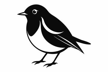 Obraz premium robin silhouette line art vector illustration with a white background