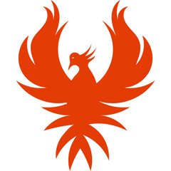 Modern Phoenix Bird Silhouette