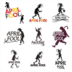 Obraz premium silhouette April fool white background