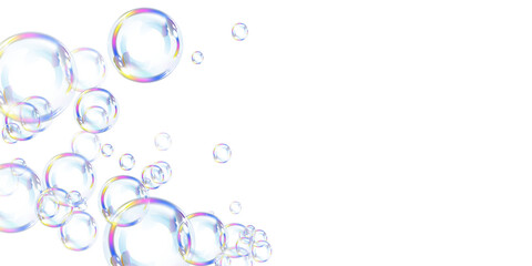 Colorful Iridescent Bubble Overlay PNG for Cleaning and Spa Designs