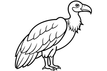 Fototapeta premium vulture silhouette line art vector illustration with a white background