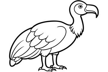Fototapeta premium vulture silhouette line art vector illustration with a white background