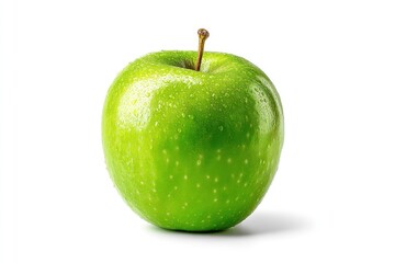 Green Apple Still Life on White Background