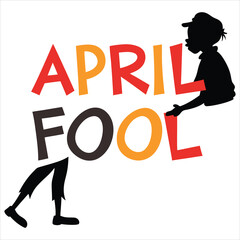 silhouette April fool white background