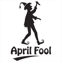 silhouette April fool white background