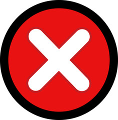 A red cross sign vector illustration.