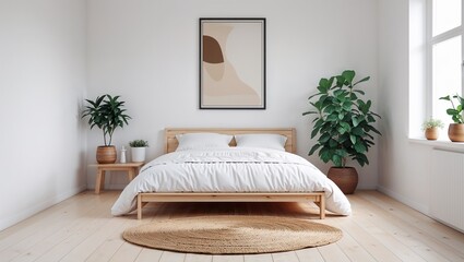 Luxury hotel bedroom interior design features a comfortable double bed with pillows and a lamp near the window