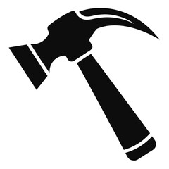 Vector Silhouette of a Hammer in Bold Outline