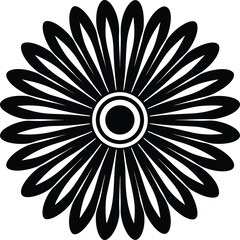 Groovy Daisy Flower Silhouette | Retro Floral Vector