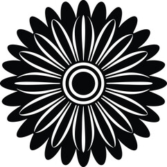 Groovy Daisy Flower Silhouette | Retro Floral Vector