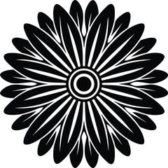 Groovy Daisy Flower Silhouette | Retro Floral Vector