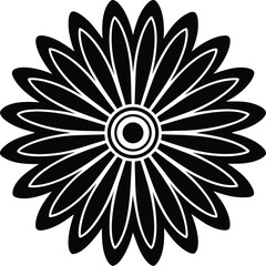 Groovy Daisy Flower Silhouette | Retro Floral Vector
