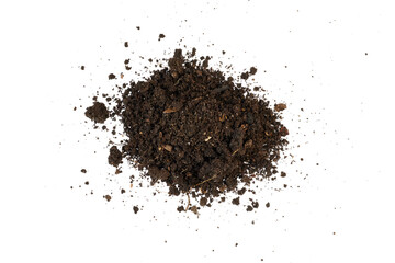 pile of soil humus earth ground isolated on white or transparent png