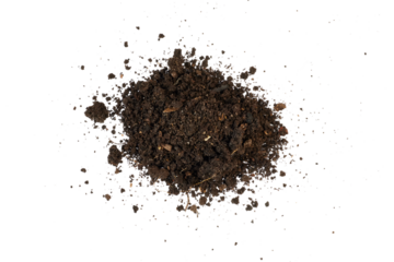 pile of soil humus earth ground isolated on white or transparent png