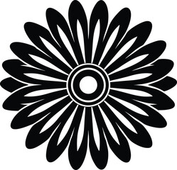 Groovy Daisy Flower Silhouette | Retro Floral Vector