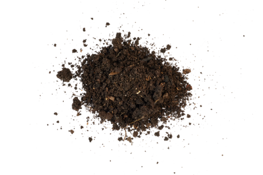pile of soil humus earth ground isolated on white or transparent png