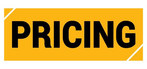 PRICING text on yellow-black grungy stamp sign.
