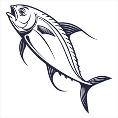 Fototapeta premium silhouette fish on white background