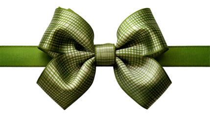 Green Gingham Bow Festive Ribbon Decoration for Gift Wrapping Designs.