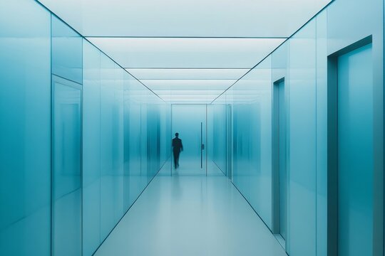 Empty, modern hallway - Powered by Adobe
