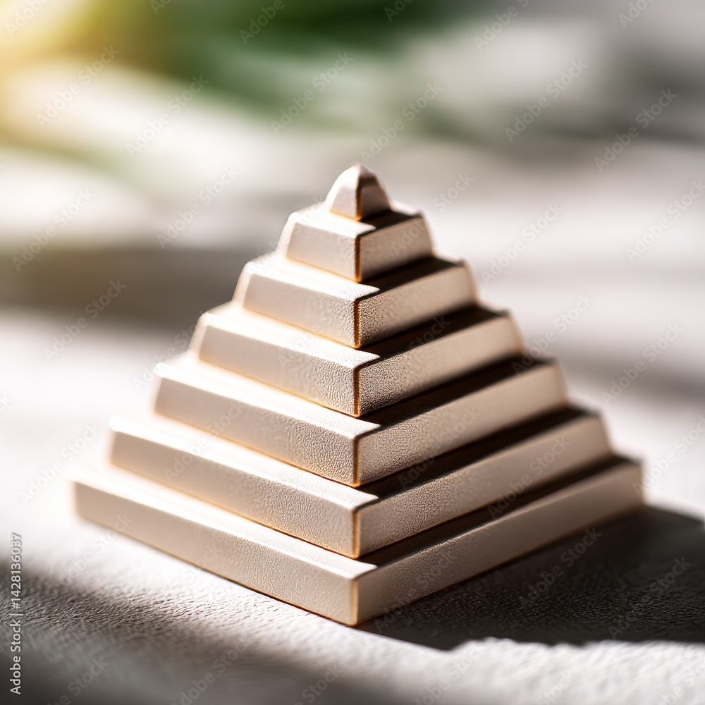 Leinwandbilder golden pyramid under sunlight: an abstract representation of hierarchy and structure