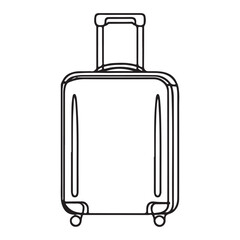 Suitcase Illustration Vector Travel Luggage Design with Simple Line Art