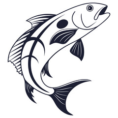 silhouette fish on white background