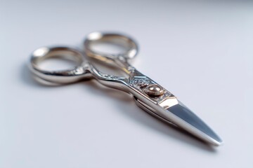 Silver Scissors with Ornate Detail