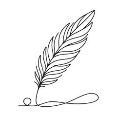 Obraz premium Light as a feather minimalist line art drawing vector illustration