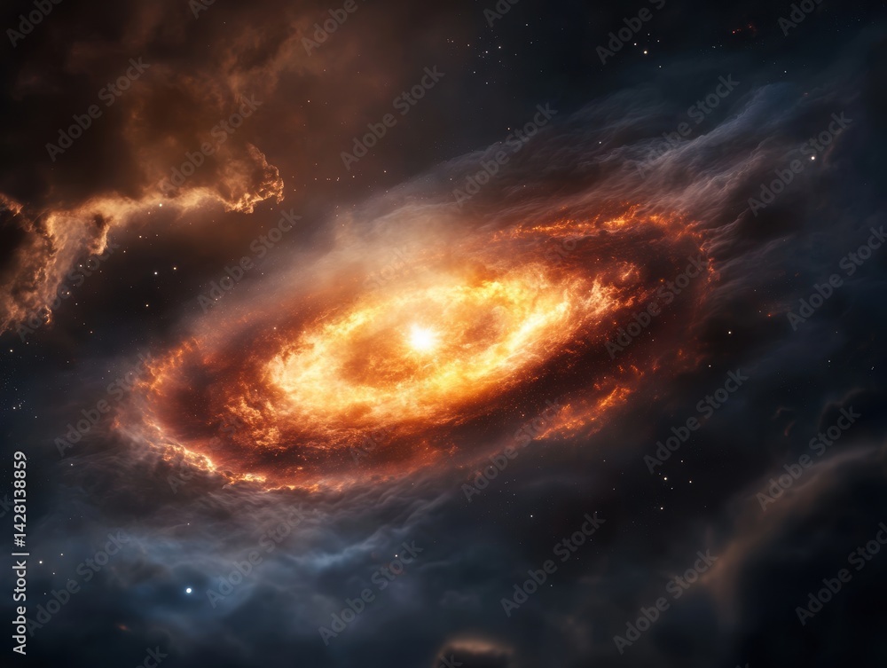Poster breathtaking view of a dying star exploding in a vibrant cosmic display of colors and gases