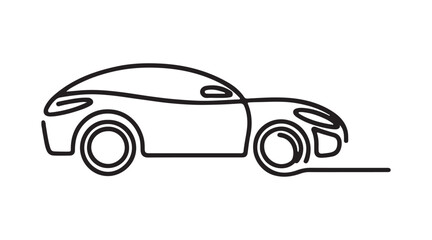 Sleek Car Silhouette Vector Illustration for Automotive Design Projects