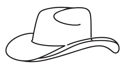 Classic Cowboy Hat Vector Illustration for Western Theme Design Projects