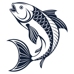 silhouette fish on white background