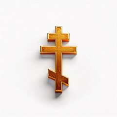 Obraz premium golden cross on a white background